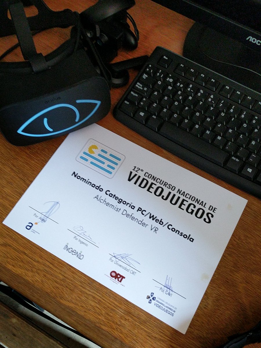 htorrendell's tweet photo. Alchemist Defender VR has been nominated for the Uruguay's best game of the year in PC/Web/Console category. @AlchemistDefend @TreeviewStudios @CAVI_UY @LEVEL_UY #VR #VRDev https://t.co/vC8ofJmmeR