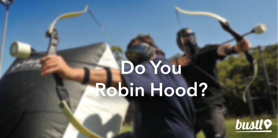 Bustlapp's tweet photo. You don't need to wear tights for our Archery Tag category, but they would certainly add some aerodynamics. Aim true, because these bows aren't quick reloads! Check it out after the #BustlLaunch. #Bustl #Toronto #ThingsToDo #ArcheryTag https://t.co/7tkQXCJr7V