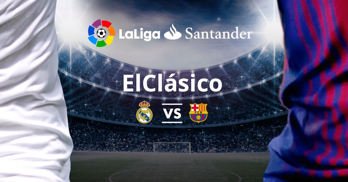 santander_es's tweet photo. El Clásico está cada vez más cerca y ¡las entradas vuelan! ¿Quieres vivir una experiencia única? Participa en nuestro sorteo de #LaLigaSantander y consigue dos entradas, ¡suerte!: https://t.co/JLOe1CTxM1 https://t.co/ZtbQIxBpEO