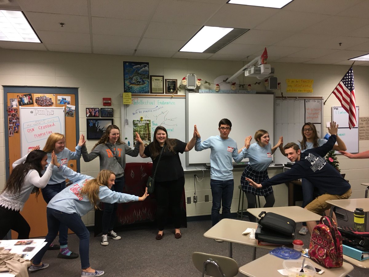 PMHSLitandLearn's tweet photo. One year ago today was the day we played baseball in lunch for the first time and did funny high-five pictures. #pmhsffc https://t.co/X6ftjk9YTL