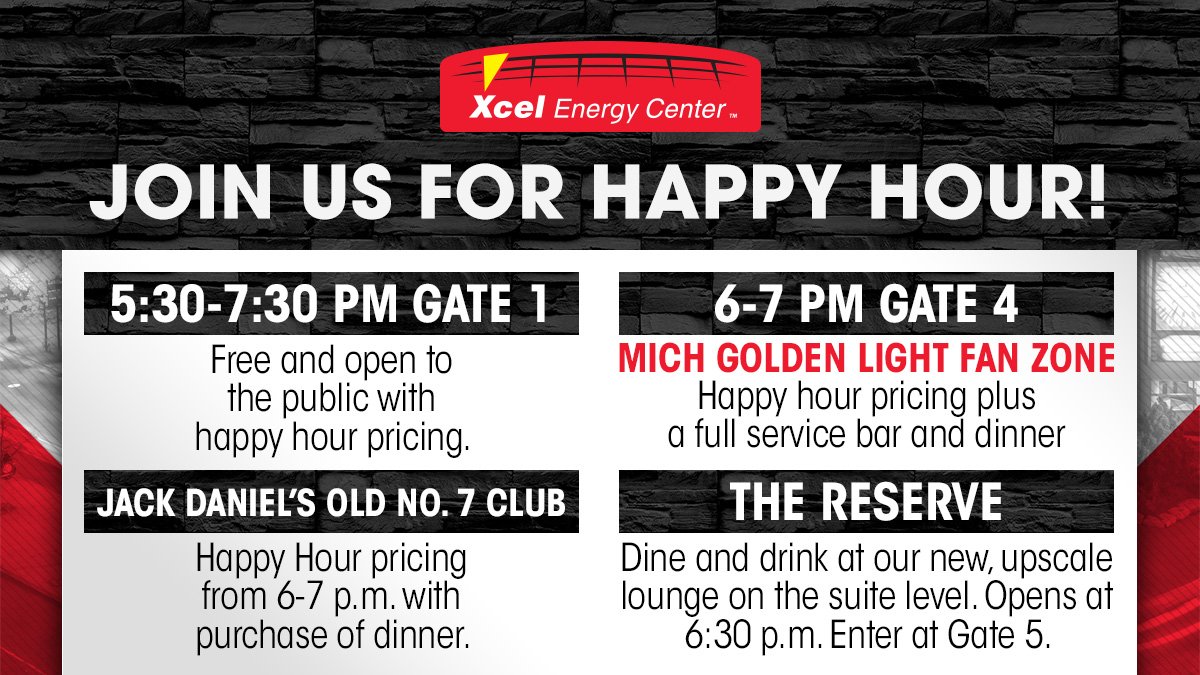 XcelEnergyCtr's tweet photo. Start your night with us, join us for happy hour! #KatyPerryXEC https://t.co/z3KQNO0NJ3