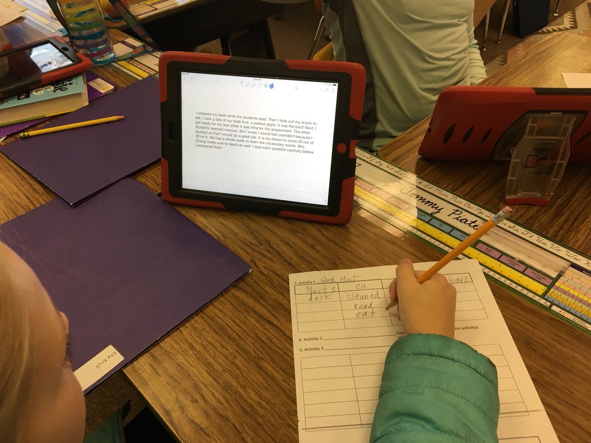 MrsChangGrove's tweet photo. Ss using @NotabilityApp to complete word sort activities: sort, word hunt, & blind writing sort with partners. #Ganske #WordSort #WordStudy #DifferentiatedGroups #SpellingPatterns #SoundPatterns @GroveAve220 https://t.co/gf79KJXJqy