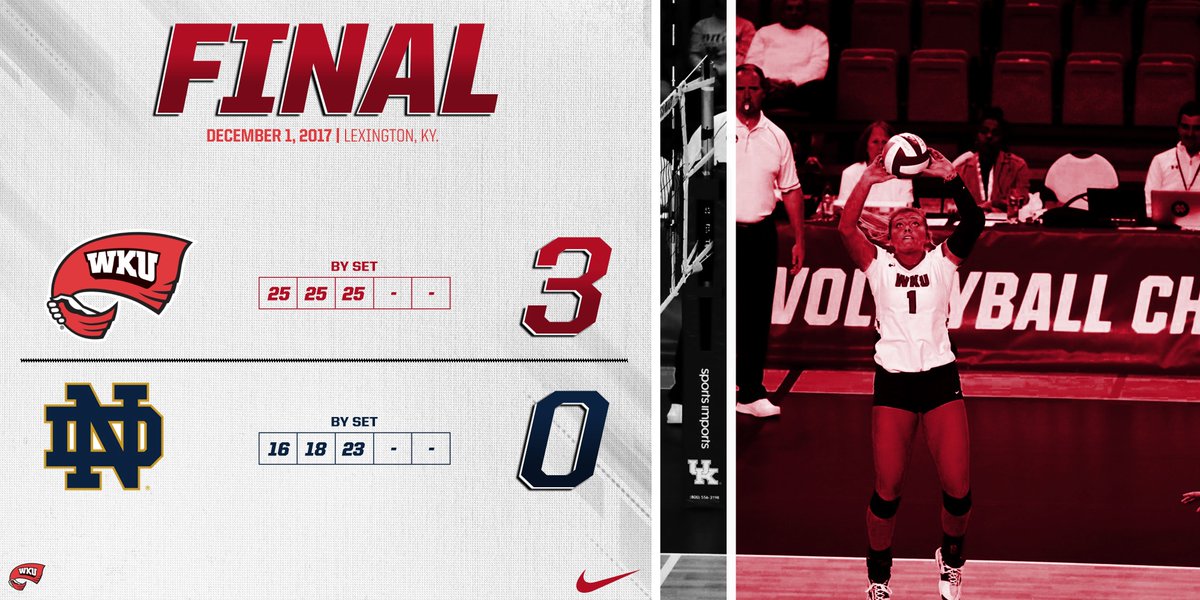 WKUVolleyball's tweet photo. Tops sweep Notre Dame for the program's third win (and sweep) in the NCAA Tournament! #GoTops https://t.co/klkkrglhXH
