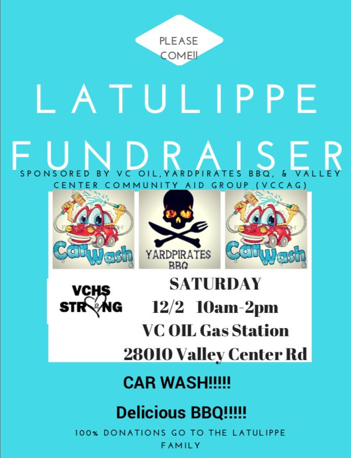 shawnpwalchef's tweet photo. If you are near Valley Center tomorrow please go out to support @yardpiratesbbq and their efforts to raise money for the Latulippe family. https://t.co/S3fhDGhFfs https://t.co/HNcFMLqjhb