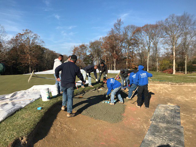 BaywoodTurf's tweet photo. Great day installing @CapConGolf on hole 8. Huge thank you to @mclendon_rusty &amp; our construction team for leading the install. https://t.co/ty7DjyzTB7