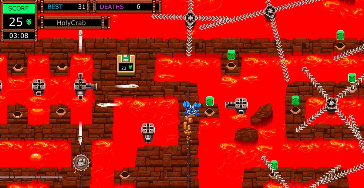 PlayOnJump's tweet photo. We're adding #Lavapools this month! Super addictive and pretty tough arcade-style game. No weapons, just dodging and skill. The music fits it perfectly, too. 🦇 #frenchgamestudio #indiedev https://t.co/ZDjtleXNsc