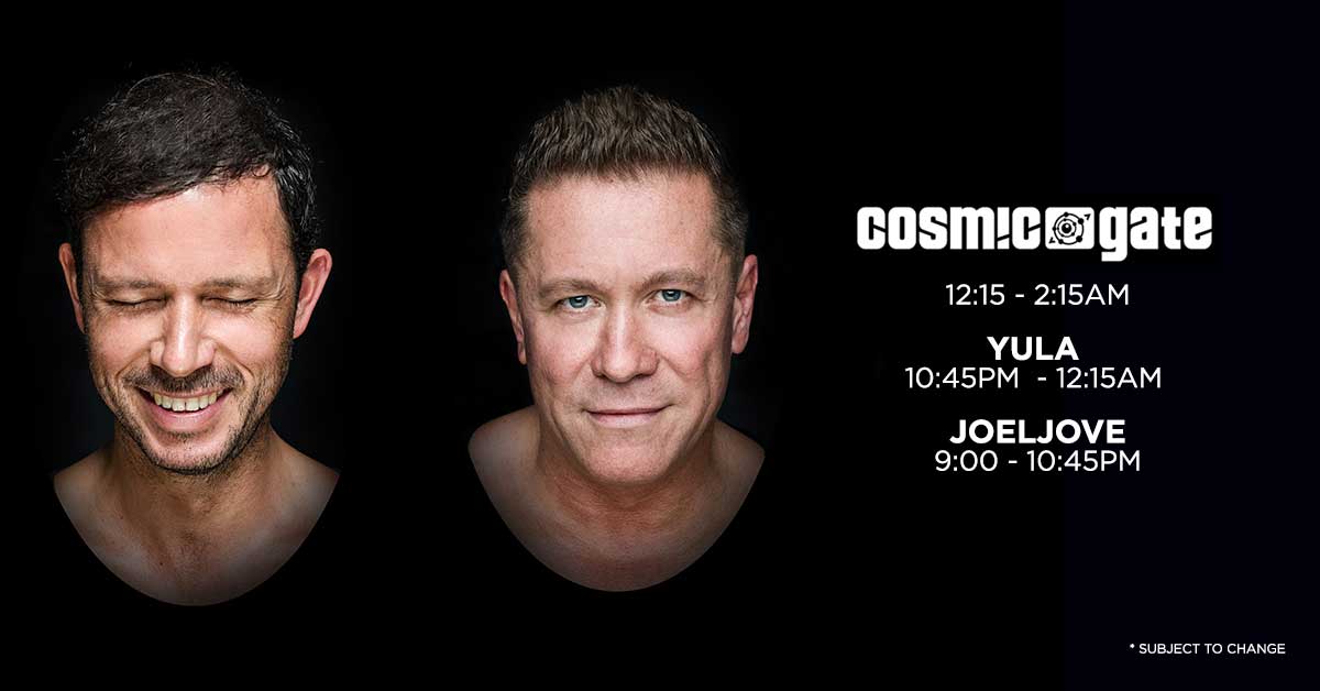 ElectricDisco_'s tweet photo. Set times for tonight's @cosmicgate event at @MarqueeYYC! Limited tickets available at the door, open at 9 pm! See you there! https://t.co/Ba6fsizMC0
