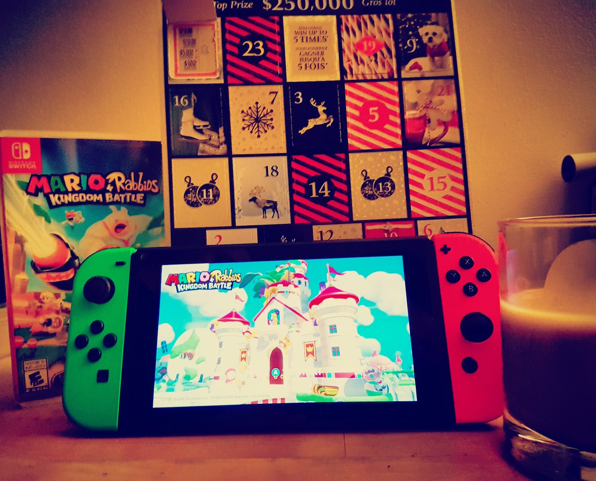 Ready to #adult with my #christmas themed #NintendoSwitch my scratch ticket #AdventCalendar and a #whiterussian ..... #tistheseason