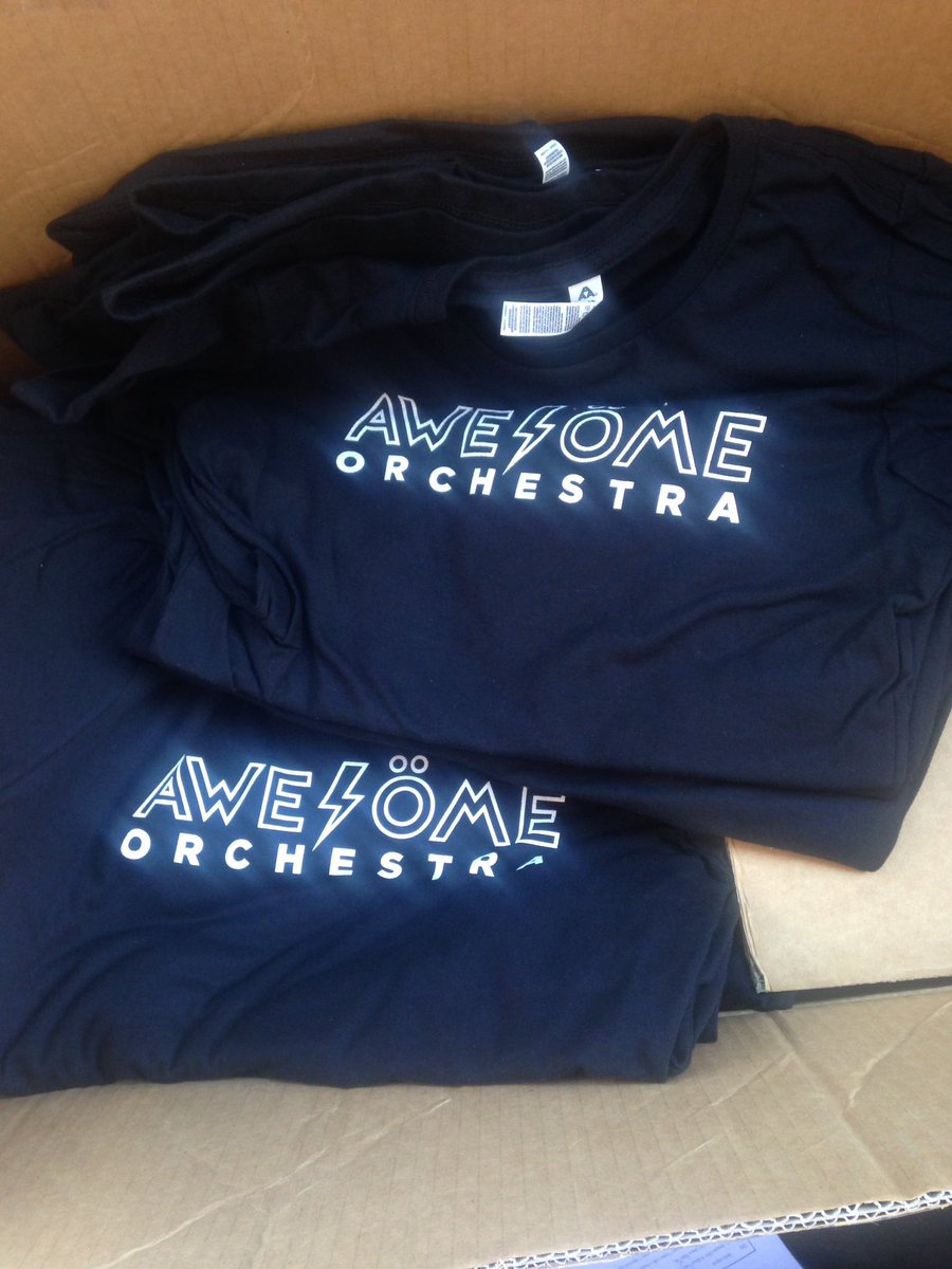 Awesome T-shirts, just in time for our concert Sunday. Thanks <a href="/0aklandish/">Oaklandish</a>!