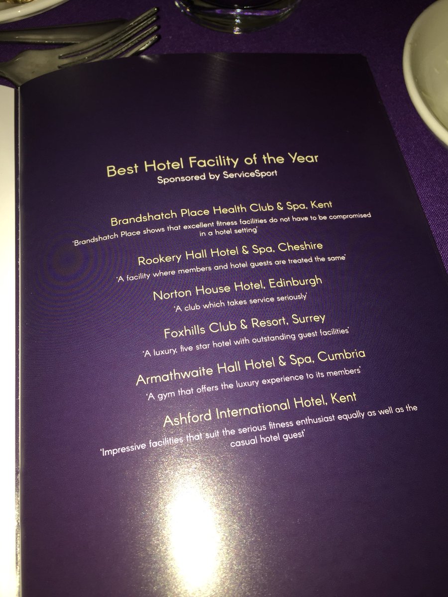 FoxhillsSurrey's tweet photo. Delighted to be up for Hotel Facility of the Year &amp; Health Club of the Year. Fingers crossed 🤞 good luck all #NFA2017 @AthenaLeicester https://t.co/QNRkEghOUG