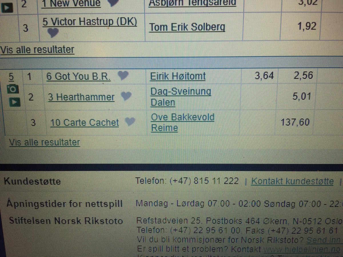 skolemorten's tweet photo. Nå er du for god @OveReime 42-oddser som gir 137 ganger på plass. Norgesrekord? Verdensrekord? 🇳🇴🐴 https://t.co/Qf62sHqMh9