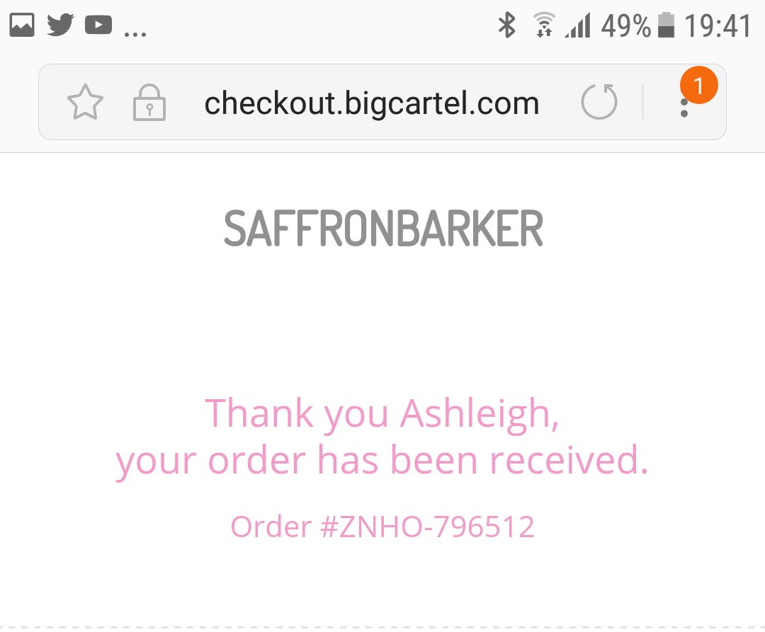 ashleighkeefee's tweet photo. good job it's pay day week!! @SaffronBarker  got my merch ordered https://t.co/wxvuK4il77