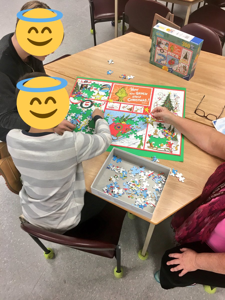 Working on a school puzzle this week! Lots of progress since Monday!