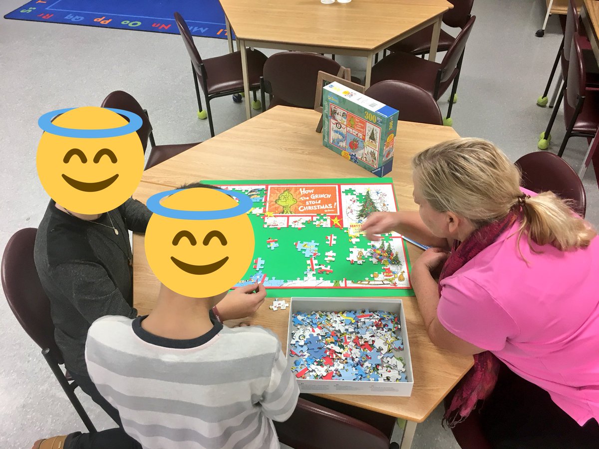 SetonLibraryDP's tweet photo. Working on a school puzzle this week! Lots of progress since Monday! https://t.co/GVJU56gov9