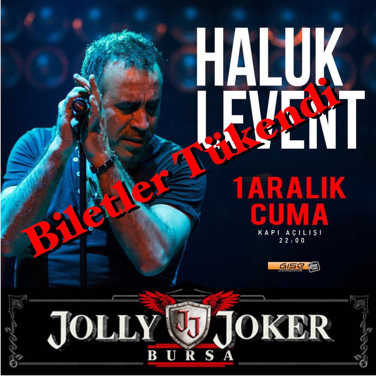 Bu akşam Bursa Jolly Joker'deki Haluk Levent konseri biletleri tükenmiştir, ilginize teşekkürler <a href="/haluklevent_tv/">Haluk Levent Müzik</a> #HalukLevent