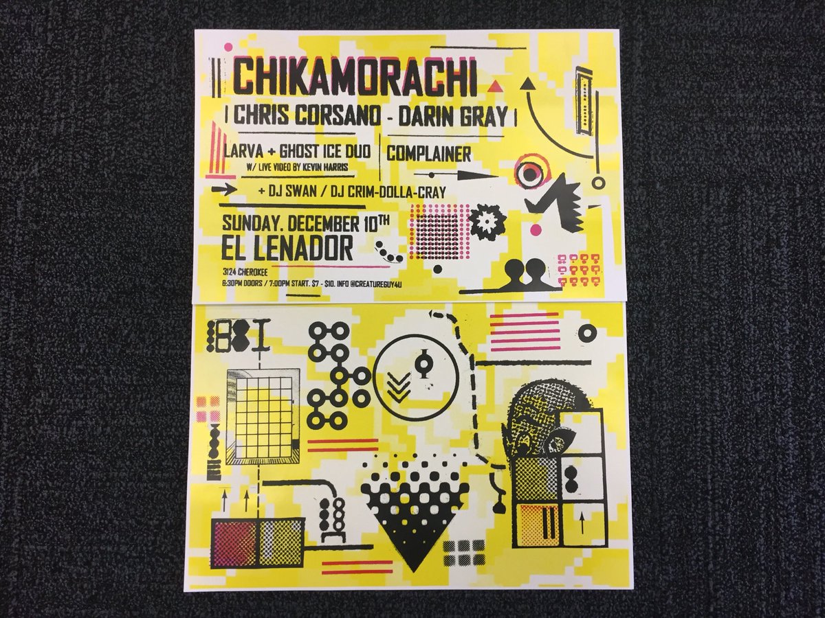 KannapellJeremy's tweet photo. Sunday Dec 10. 7pm. 
Chris Corsano / @darin_gray (Chikamorachi)
ghost ice / larva
Complainer 
+ more https://t.co/eW5A7N5A14
