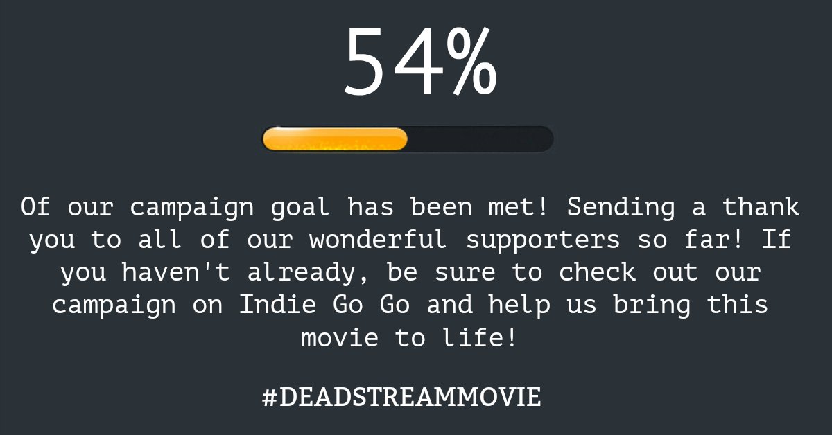 HITLMovie's tweet photo. We're more halfway there, and with your help, we WILL bring Dead Stream to life! THANK YOU to all who have joined our #DeadStreamTeam and are helping to support #WomenInFilm!
Contribute here: https://t.co/3P4Bze6bDX #SupportIndieFilm https://t.co/574qyGDfvQ