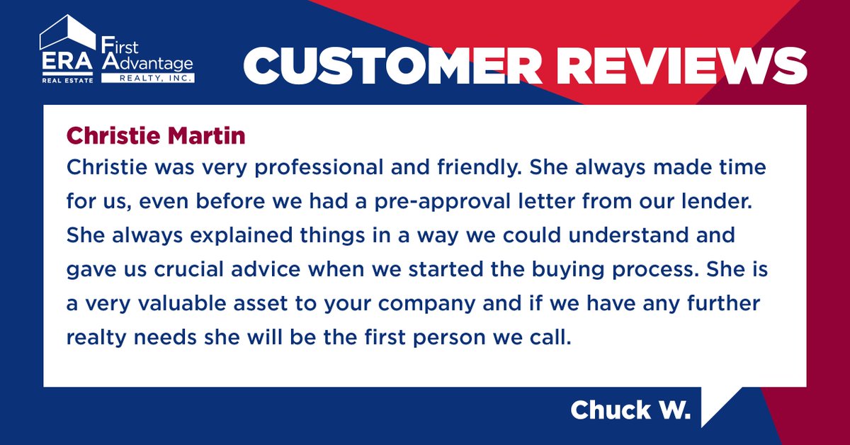 ERAFirst's tweet photo. π€π We're getting some great feedback! οΏΌ#ERAFirst #customerreviews #teamERA #ERASoldMine #realestateagent β€οΈ@CEmbryMartin
https://t.co/FABIi88yZ0 https://t.co/WIL0xGeupi