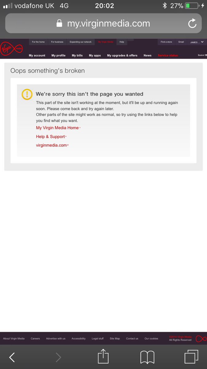 jwt__'s tweet photo. @virginmedia I have tried but all I get is this! https://t.co/n4xoLsxOb3