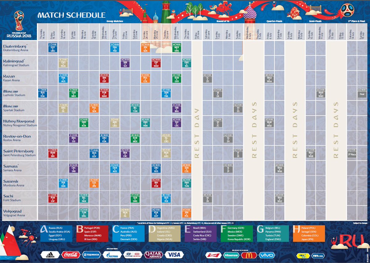 krzysztofsdb's tweet photo. Kalendarium spotkań #Mundial2018 via @fifamedia 
#WorldCupDraw https://t.co/2XHy119ixY