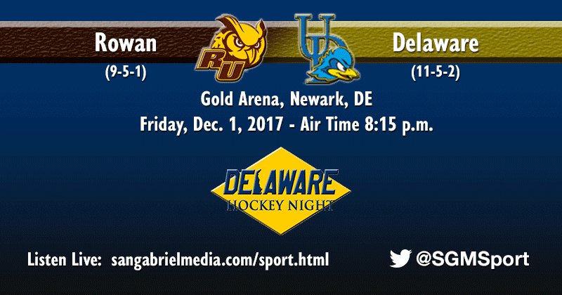 Tonight, on #DEHockeyNight:
<a href="/achamensd3/">ACHA Men's D3</a> 🏒: <a href="/RowanHockey/">Rowan Ice Hockey</a> at @UDhockeyD3
 📌: <a href="/UDIceArenas/">UD Ice Arenas</a>
🕰️: 8:15p
📻: sangabrielmedia.com/sport.html, mixlr.com/sgm-sport
🎙️: <a href="/JamesWitherite/">James Witherite</a>
#LoveThisGame <a href="/achahockey/">ACHA Hockey</a>