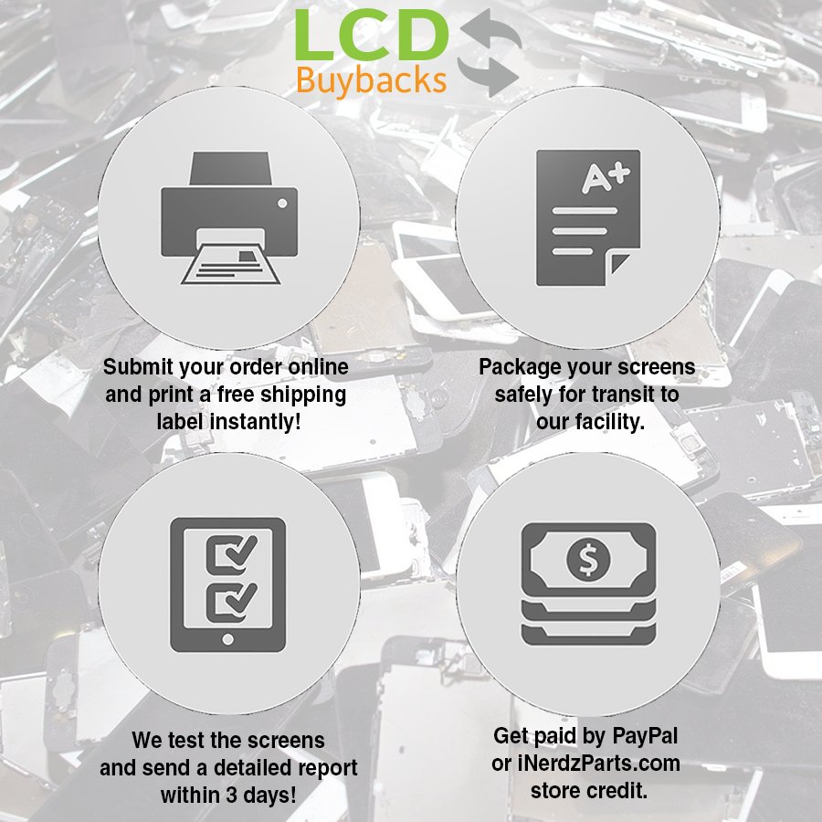 lcdbuybacks's tweet photo. #Recycle #Lcdbuyback #4steps to get #paid in #cash or #credit towards #phoneparts #iphoneparts #qualityparts #crackedscreen ? #crackediphone #mobile #smartphone #iphone #iphones #follow #followus #f4f #dailyupdates #lcd #brokenlcd #FreeShipping #sell #sale #order #android #apple https://t.co/59xH3qWE9L