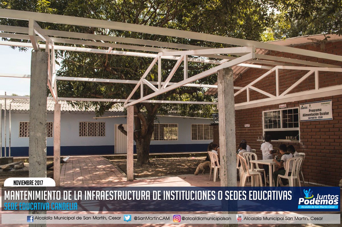 SanMartinCAM's tweet photo. Mantenimiento de la Infraestructura de Instituciones o Sedes Educativas Publicas del Municipio de San Martin, Cesar. https://t.co/RLkOKL4BDG