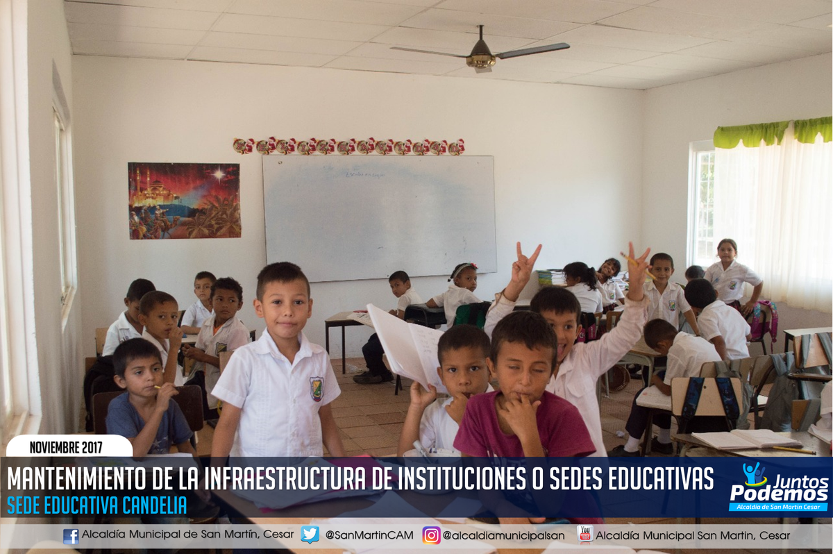 SanMartinCAM's tweet photo. Mantenimiento de la Infraestructura de Instituciones o Sedes Educativas Publicas del Municipio de San Martin, Cesar. https://t.co/RLkOKL4BDG