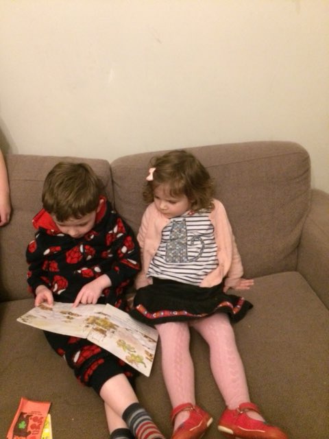 WBurghPrimary's tweet photo. Ali taking part in his #BookDares making a den which he shared with his siblings and reading with a younger sibling #BookWeekScot #WillybugsRead https://t.co/4DdWLxwr69
