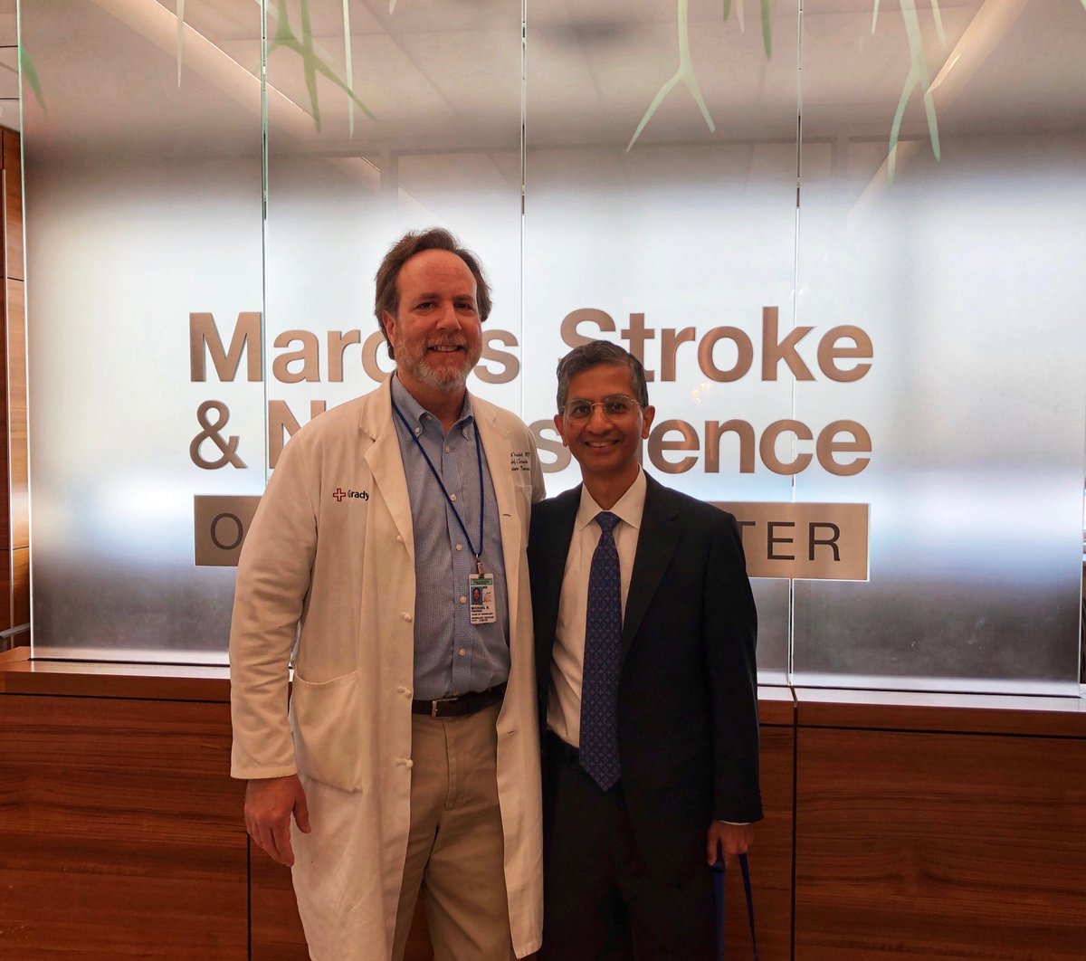 CarlosdelRio7's tweet photo. @EmoryMedicine Dean Vikas Sukhatme with Dr. Michael Frankel at the @GradyHealth Marcus Stroke &amp; Neurosciences Center https://t.co/HYI3j3pNKU