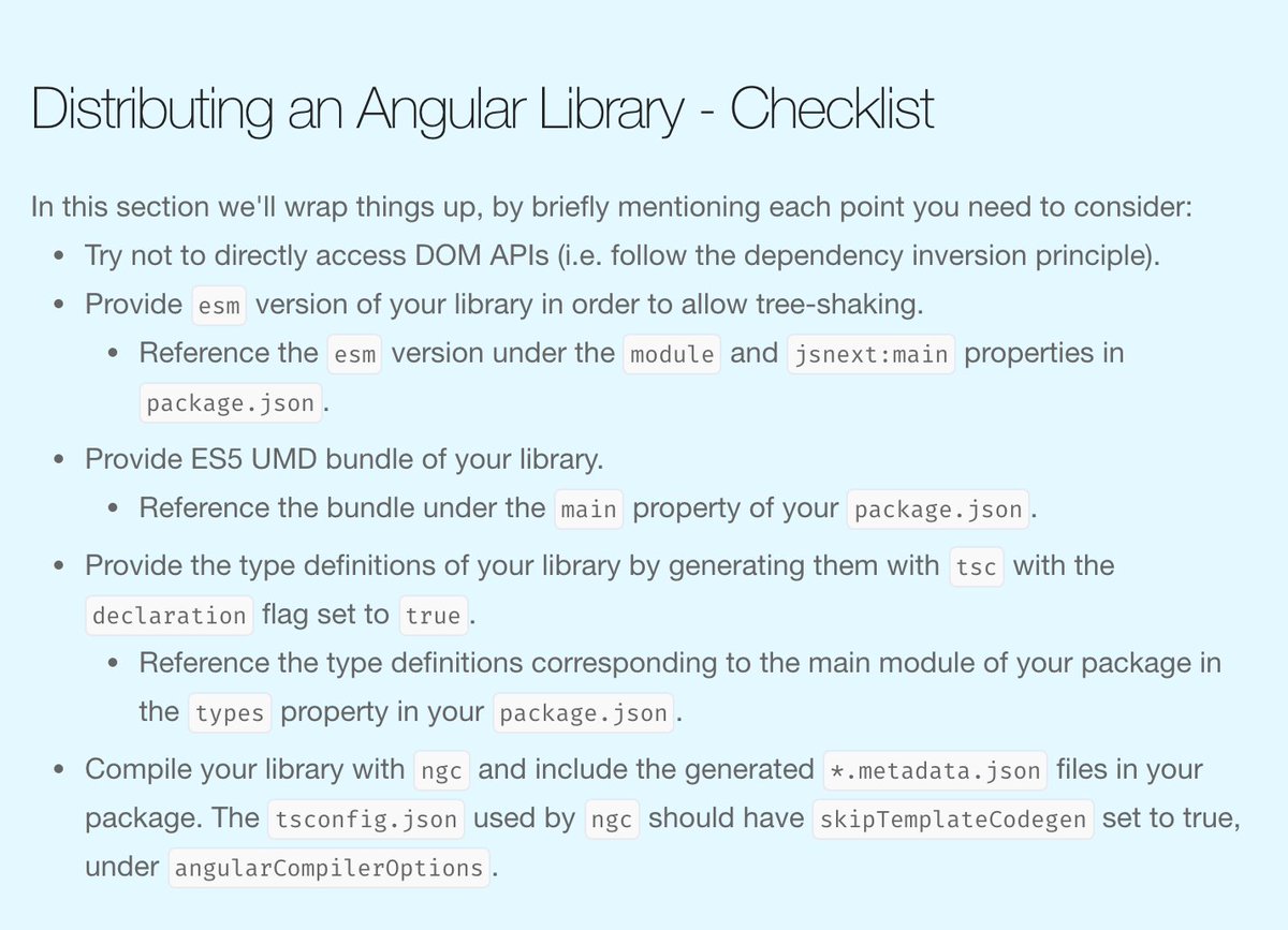mgechev's tweet image. Guidelines for creating your own Angular library - "Distributing an Angular Library - The Brief Guide”📚🔥📚
blog.mgechev.com/2017/01/21/dis…
