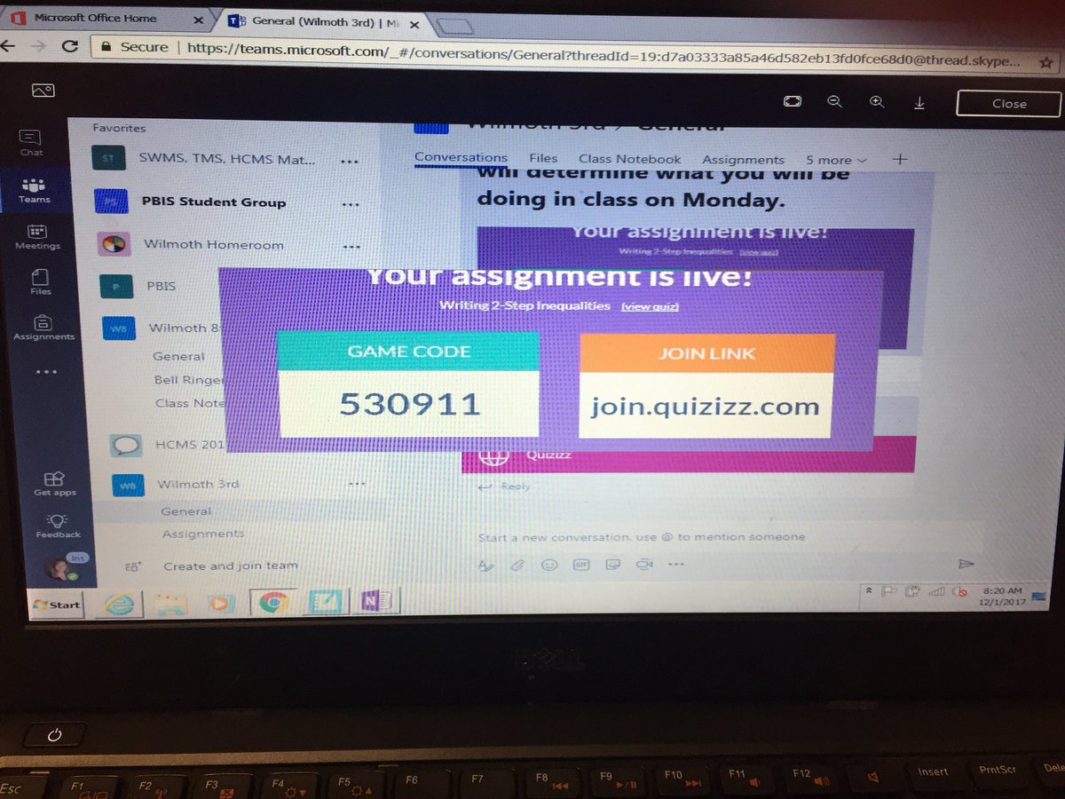 arwilmoth's tweet photo. โค๏ธ that my Ss can play @quizizz in @MicrosoftTeams #postandplay #reviewquiz #quickassess https://t.co/MI8EWS7hIm
