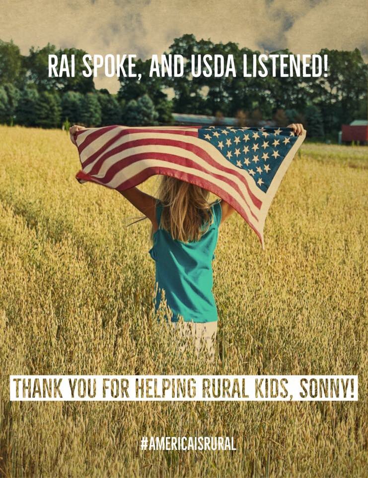 AmericaIsRural's tweet photo. .@USDA is extending increased flexibility in meal standards to afterschool programs. Big #win for hunger relief in #RuralAmerica like @secondharvest. Thx to @SecretarySonny for listening to rural citizens &amp; taking action. Read more https://t.co/gHxjGX1qYX
#AmericaIsRural https://t.co/cKmg1bDZg9
