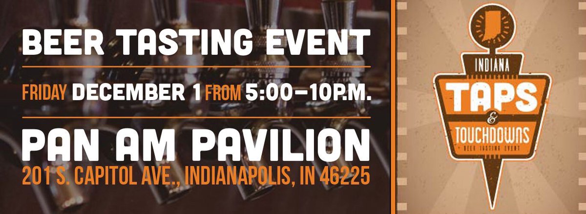 IndSportsCorp's tweet photo. Only a few more hours until Indiana Taps & Touchdowns presented by @VisitIndiana. Get your ticket in advance & we will see you tonight! Tickets: https://t.co/YM2eXopnBC #IndyTaps https://t.co/6ZM5Iag8xh