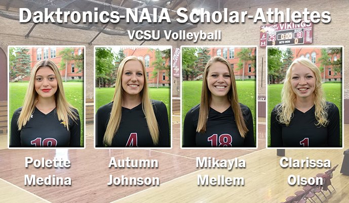 VCSUVikings's tweet photo. VCSU - New Article - Volleyball: Four Vikings named NAIA Scholar-Athletes
 - https://t.co/BhpenGF9l9 https://t.co/AUEm9R8vNg