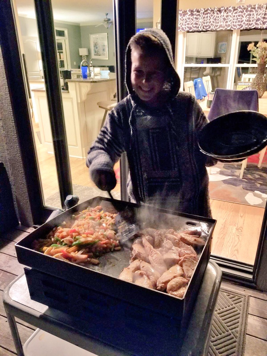 lvanhaute's tweet photo. Most kids ask for an iPhone for their 13th birthday but my brother Drew asked for a grill! 😂 https://t.co/ZnwAQFURZG