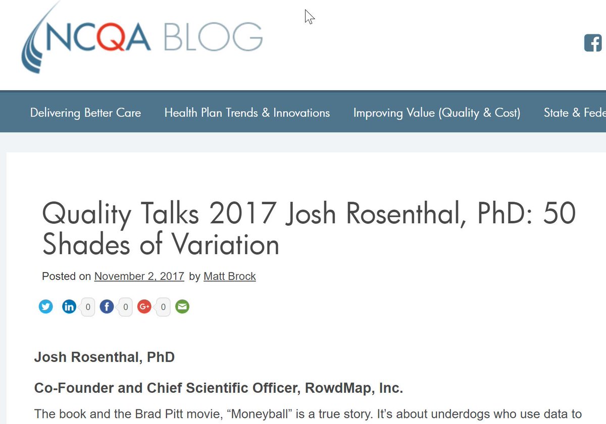RowdMap's tweet image. #ohnvs2017 Ochsner Value Based Summit - as mentioned in session: NCQA slides and video on Affordable, High-Value Care: buff.ly/2izuJHo