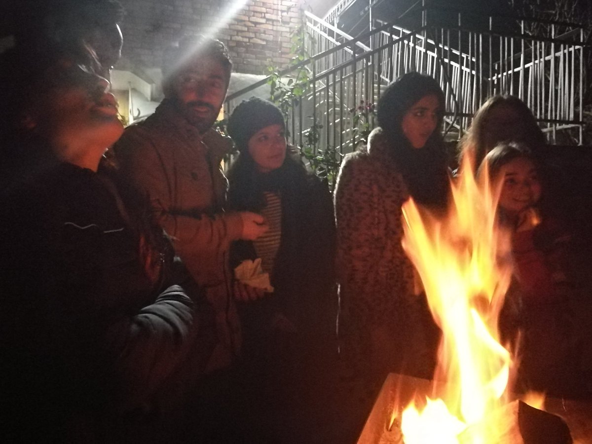 EuroBugInt's tweet photo. Nightly conversations by the fire at Surami tonight. Group bonding time #createyouthside @Leargas @EUErasmusPlus https://t.co/vW21YiGnQU