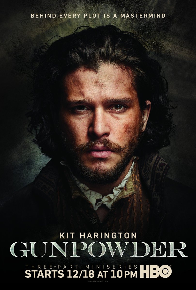 HBO's tweet photo. Behind every plot is a mastermind.
#Gunpowder, a three-part miniseries starring Kit Harington premieres December 18 on #HBO. https://t.co/eOeH4D1Gl8