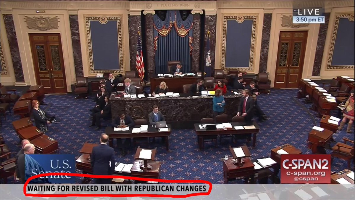 People4Bernie's tweet image. THE 🦆 SENATE 🦆 IS 🦆 LITERALLY 🦆 WAITING 🦆 FOR 🦆 THE 🦆 BILL 🦆 TO 🦆 BE 🦆 WRITTEN #GOPTaxScam