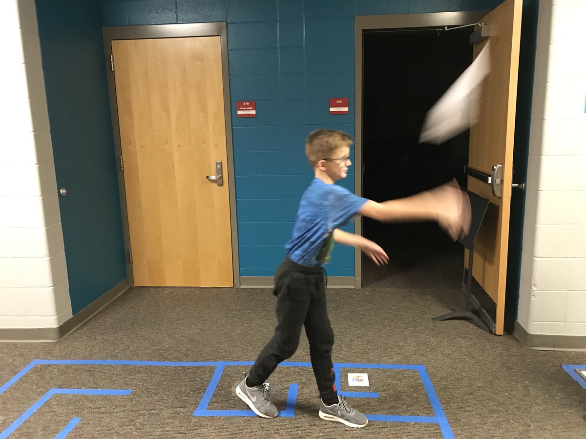 carriedirksen's tweet photo. 2nd graders in @Mrs_Scheetz’s class testing each others’ algorithms for creating paper airplanes! #HourofCode #MGEWaukee #codeunplugged https://t.co/1T6pcvLQs5