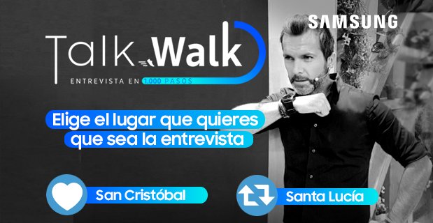 SamsungChile's tweet photo. Acompaña a @CrisSanchezTV en #TalkWalk, una entrevista en 1000 pasos. Elije el lugar dónde quieres que sea la entrevista y gana un #GearSport. https://t.co/mPH6WRn5ob