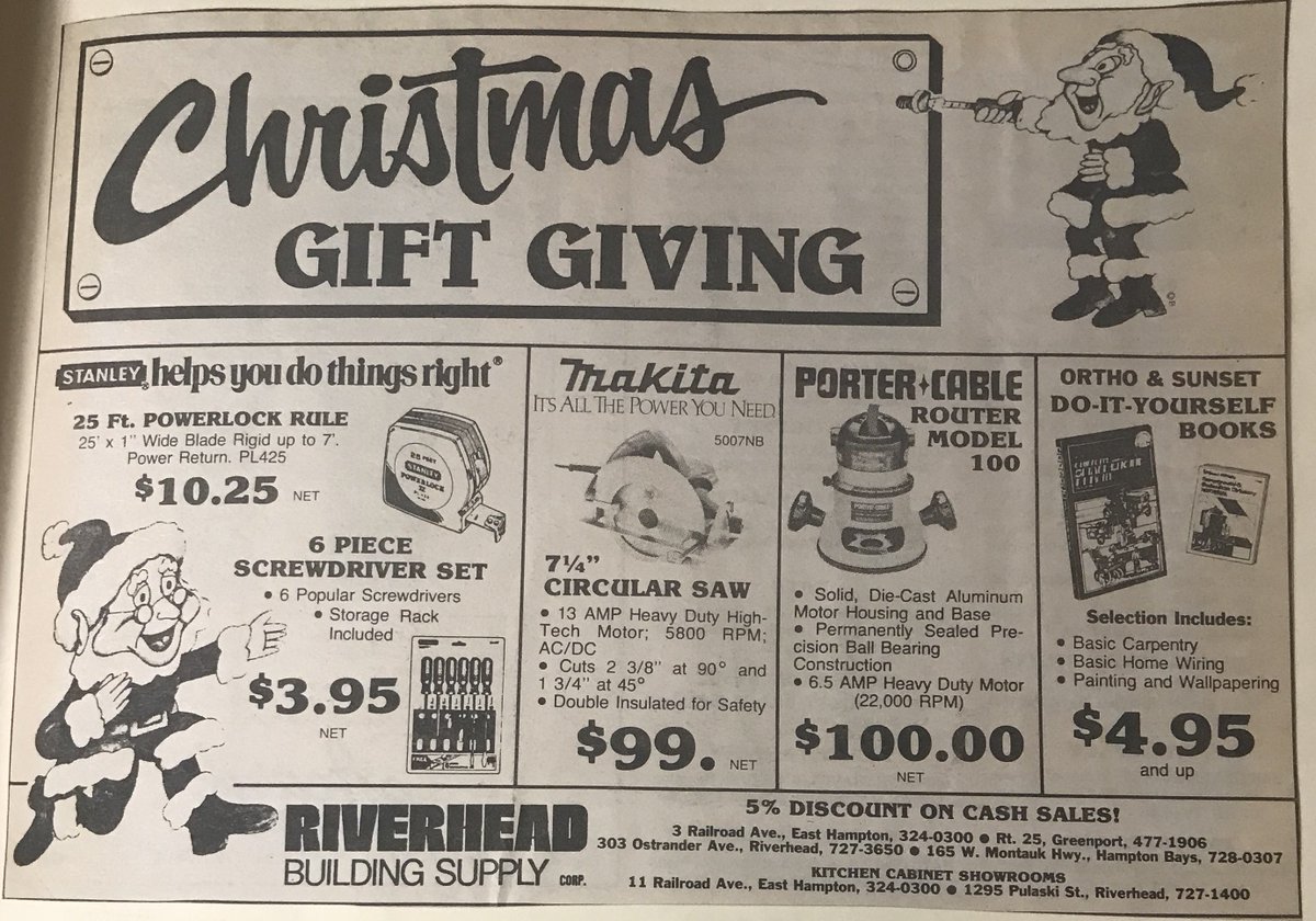 Can you believe it's already December 1, 2017? #flashbackfriday dug up this 1988 Christmas Gift Giving Ad that appeared in various publications on the East End nearly 30 years ago! How funny are these elves? Looks like the one on the right couldn't quite reach the sign hole  😂
