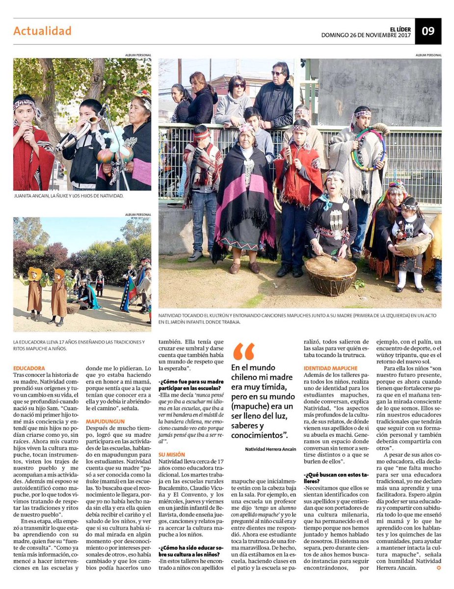 daem_stodomingo's tweet photo. Diario @lidersanantonio reconoce trayectoria de nuestra querida Natividad Herrera Ancaín, Educadora Tradicional de nuestra provincia. #Interculturalidad #PEIB #Bucalemito #ClaudioVicuña #ElConvento https://t.co/IYfdQ7DaGz