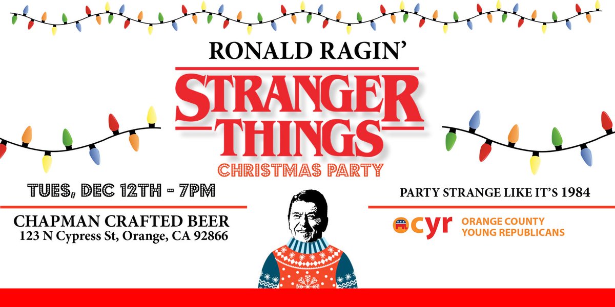 OCYRtweets's tweet photo. Help us save California from the Upside Down, and party strange like itβs 1984! Full details on our Facebook invite. #ocyr #strangerthings #ronaldragin https://t.co/SwNCfQTzYM