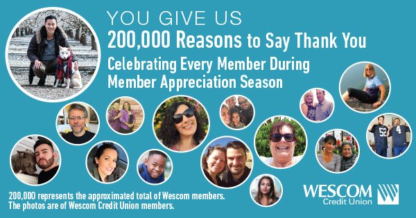 wescomfinancial's tweet photo. Member Appreciation Season is here! For a chance to win a $10 coffee gift card, tell us your favorite feature on eBranch, our online banking tool. 5 will win and be announced on 12/8! #MAS2017 https://t.co/hSvlDGwTBz