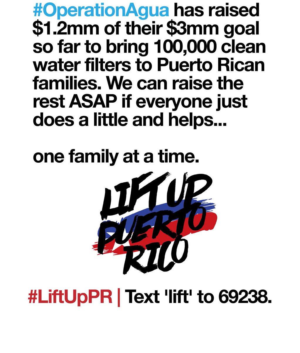 axleworkout's tweet photo. We’re so proud to be a part of the #LiftUpPR movement with #OperationAgua. Thanks to all who have participated so far. Looking forward to hitting $3mm! Let’s #raisethebar together. https://t.co/m5Vb38eE2Q