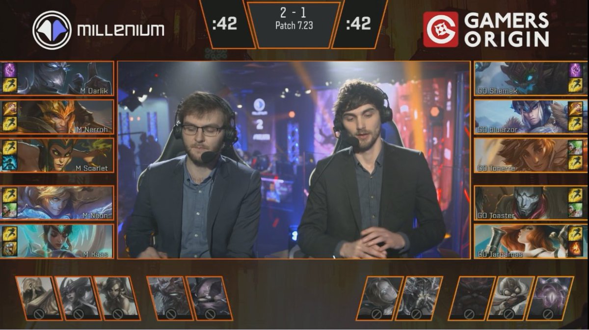 lolesports_fr's tweet photo. On enchaîne avec la quatrième partie. La victoire du #CFLOL17 pour les @MilleniumTeam ou l'égalisation pour les @GamersOrigin ? Donnez votre pronostic avec #MILWIN ou #GOWIN ! https://t.co/kHdZZIq1tn https://t.co/wNwF1JExNS