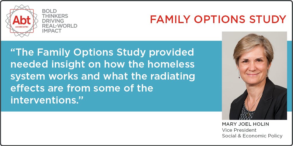 AbtGlobalImpact's tweet photo. What works to #endhomelessness for families? Special issue of Cityscape from @HUDUserNews unpacks findings from #FamilyOptions, a groundbreaking, 3-year study: https://t.co/Jjy2U88hg6 https://t.co/FWfmN9diqm
