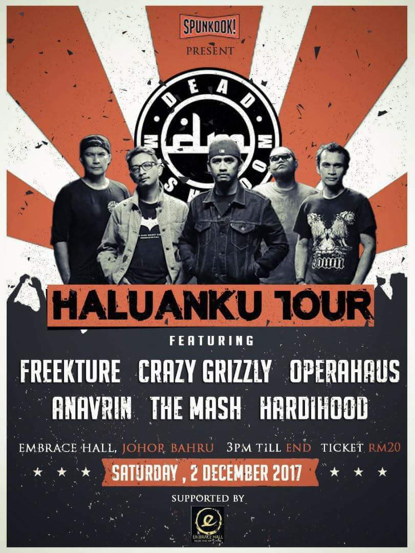 - Happening today. We will the first on stage this evening at <a href="/D_Mushroom/">Dead Mushroom</a>  Haluanku Tour 2017 (Johor). See ya....